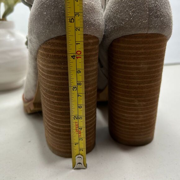 Jeffrey Campbell X Free People Cors Suede Lace Up Peep Toe Ankle Boots Women 9M - Picture 8 of 10